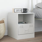 ZNTS Bedside Cabinet White 34.5x39x44 cm Steel 841761