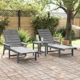 Sun Lounger 2 pcs Light Grey 195.5 x 53 x 98.5 cm Polyethylene 3335853