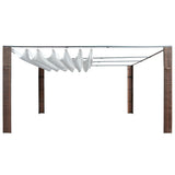Gazebo with Roof Poly Rattan 400x400x200 cm Brown and Cream 44817