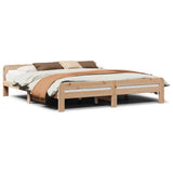 Bed Frame without Mattress 200x200 cm Solid Wood Pine 855460