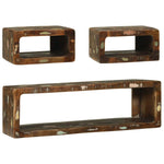 TV Cabinet Set with Shelf 3 pcs Multicolour Solid Reclaim wood 4104540