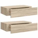 Wall-mounted Drawer Shelves 2 pcs Oak 40x23.5x10cm MDF 330248
