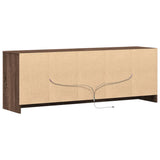 TV Cabinet with LED Brown Oak 139.5x34x50 cm Engineered Wood 852200