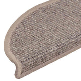 Stair Mats 15 pcs 56x17x3 cm Dark Beige Half Round 326896