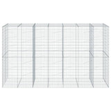 Gabion Basket with Cover 350x100x200 cm Galvanised Iron 3295230