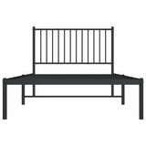 Metal Bed Frame without Mattress with Headboard Black 100x200cm 350859