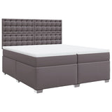 Box Spring Bed with Mattress Grey 200x200 cm Faux Leather 3290738