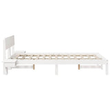 Bed Frame with Headboard White 120 x 190 cm Solid Pine Wood 873458