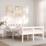 Senior Bed without Mattress White 120x200 cm Solid Wood 3195542
