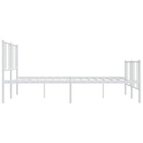 Metal Bed Frame without Mattress with Footboard White 183x213cm 352552
