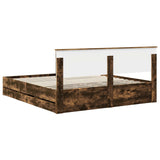 Bed Frame with Drawer Smoked Oak 180 x 200 cm Engineer Wood 3407960