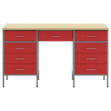 Work Cabinet with Drawer 3 pcs Red Engineered Wood and Steel 3321377