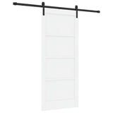 Sliding Door 86 x 198.5 cm Engineered Wood White and Black 3449908