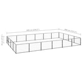 Dog Kennel Black 24 m Steel 3082145