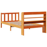 Bed Frame with Headboard without Mattress Wax Brown 75x190 cm Small Single 3306590