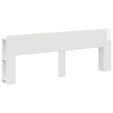 Headboard Cabinet with Storage High Gloss White Engineered Wood 8001232