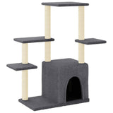 Cat Tree with Sisal Scratching Posts Dark Grey 97.5 cm 172051