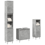 ZNTS 3 Piece Bathroom Furniture Set Concrete Grey Engineered Wood 3324953