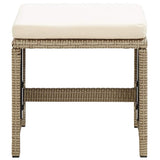 Garden Chairs with Stools 2 pcs Poly Rattan Beige 316781
