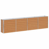 Garden Raised Bed Light Brown 320 x 40 x 77 cm Galvanised Steel 42017332