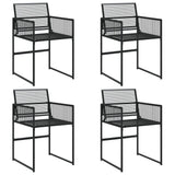 Garden Chairs 4 pcs Black Poly Rattan 4008578