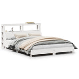 Bed Frame without Mattress White 140x190 cm Solid Wood Pine 3306433