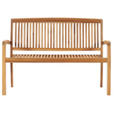 2-Seater Stacking Garden Bench 128.5 cm Solid Teak Wood 49388
