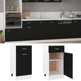 Drawer Bottom Cabinet Black Engineered Wood Medium 801213