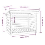 ZNTS Firewood Rack Honey Brown 108x73x79 cm Solid Wood Pine 822230