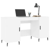 Desk White 140x50x75 cm Engineered Wood 829564