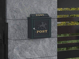 Wall Mounted Mailbox Green 29 x 13 x 41 cm Cast Aluminum 42023496