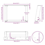 ZNTS Coffee Table Legs U-Shaped 2 pcs White 50x cm Steel 4012745