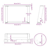 ZNTS Coffee Table Legs U-Shaped 2 pcs White 50x cm Steel 4012745