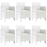 Garden Dining Set 7 pcs White Polt rattan 3378566