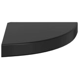 Floating Corner Shelves 4 pcs High Gloss Black 25x25x3.8 cm MDF 323891