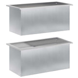 Garden Planter with LED 2 pcs Silver 40 x 80 x 40 cm 8008165