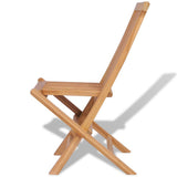 Folding Chair Set of 4 Natural Teak Solid Teak Wood Standard 43040