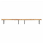 ZNTS Basin Shelf Wall Mounted Steel and Solid Wood Acacia 3302710