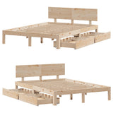 Bed Frame with Drawers without Mattress 150x200 cm King Size 3301986