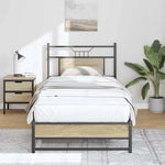Bed Frame without Mattress Sonoma Oak 90x190 cm Single Engineered Wood 4106954