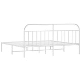 Bed Frame White Steel 200x200 cm Bed Frame Rectangular 353691