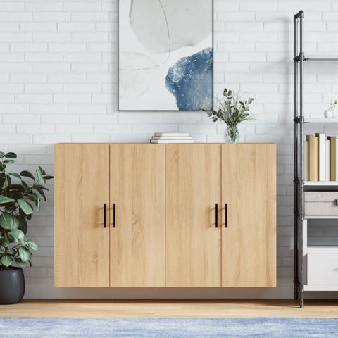 Wall Mounted Cabinets 2 pcs Sonoma Oak 69.5x34x90 cm 3195646