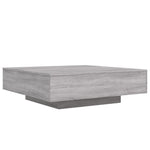 ZNTS Coffee Table with LED Lights Grey Sonoma 100x100x31 cm 836607