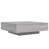 ZNTS Coffee Table with LED Lights Grey Sonoma 100x100x31 cm 836607