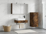 Bathroom Cabinet Set 4 pcs Smoked Oak Engineered Wood 3407387