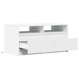 Coffee Table with LED Lights White Engineered Wood 851991
