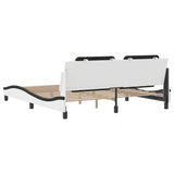Bed Frame without Mattress "Zadar" White and Black 180x200 cm Super King Faux Leather 3208204