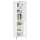 Highboard High Gloss White 34.5x34x180 cm Engineered Wood 3199027