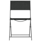 Folding Outdoor Chairs 2 pcs Black Steel and Textilene 318766