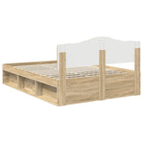 Bed Frame with Headboard Sonoma 160 x 200 cm Solid Pine Wood 3412873